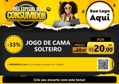 Modelo de Cartaz para Cartaz A4 Horizontal com o tema Mês Especial do Consumidor para Cama, Mesa e Banho