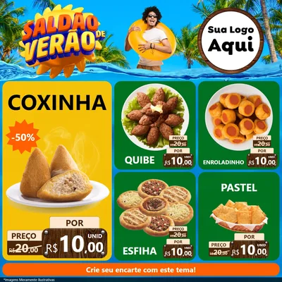 Modelo de Rede Social para Feed Facebook com o tema Saldão de Verão para Salgadaria