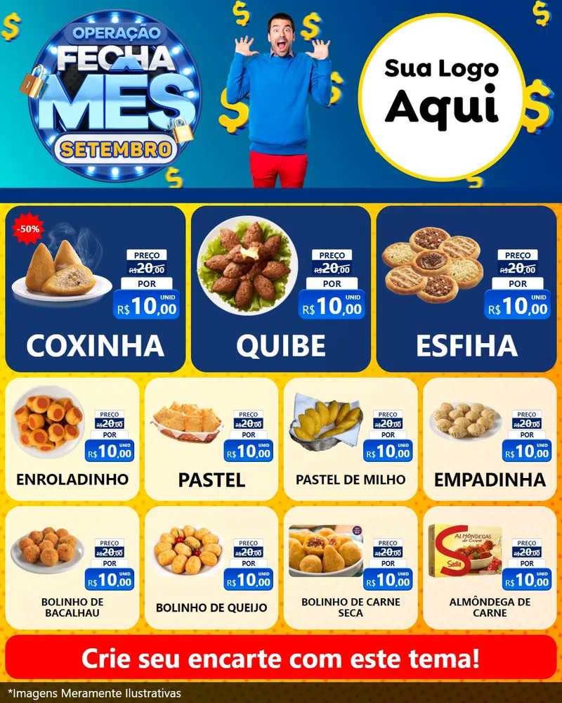 Modelo de Rede Social para Feed Instagram com o tema Operação Fecha Mês Setembro para Salgadaria