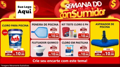 Modelo de TV para TV Horizontal com o tema Semana do Consumidor para Produtos para Piscina