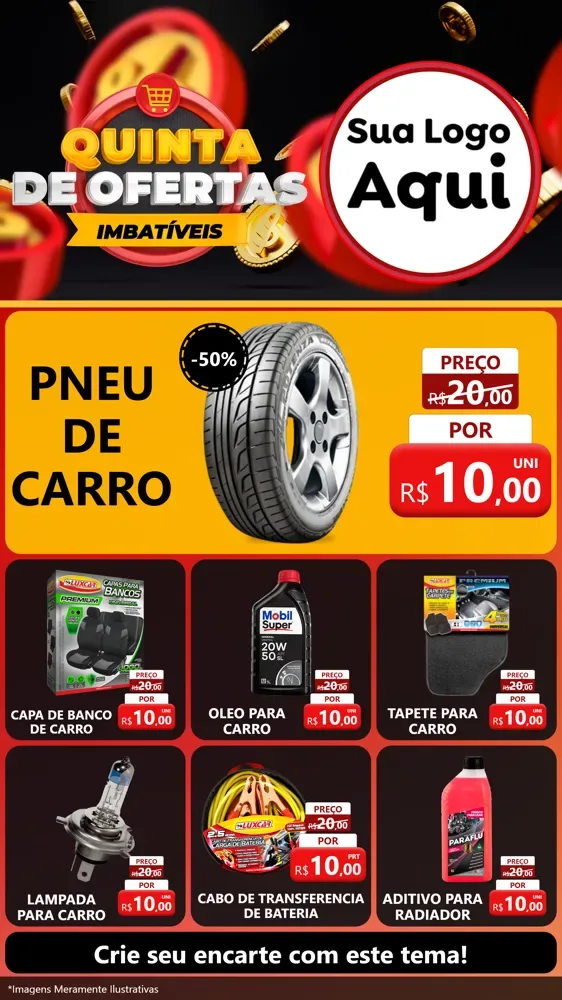 Modelo de Rede Social para Stories com o tema Quinta de Ofertas Imbatíveis para Auto peças