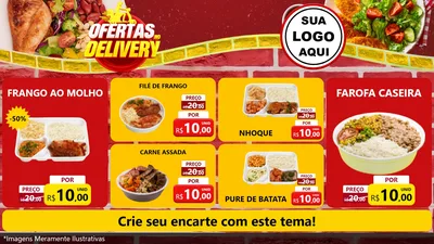 Modelo de TV para TV Horizontal com o tema Ofertas no Delivery para Restaurante
