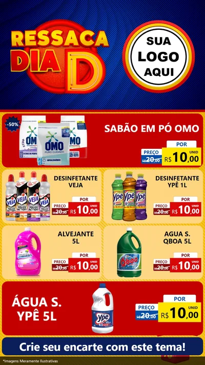 Modelo de TV para TV Vertical com o tema Ressaca Dia D para Produtos de Limpeza