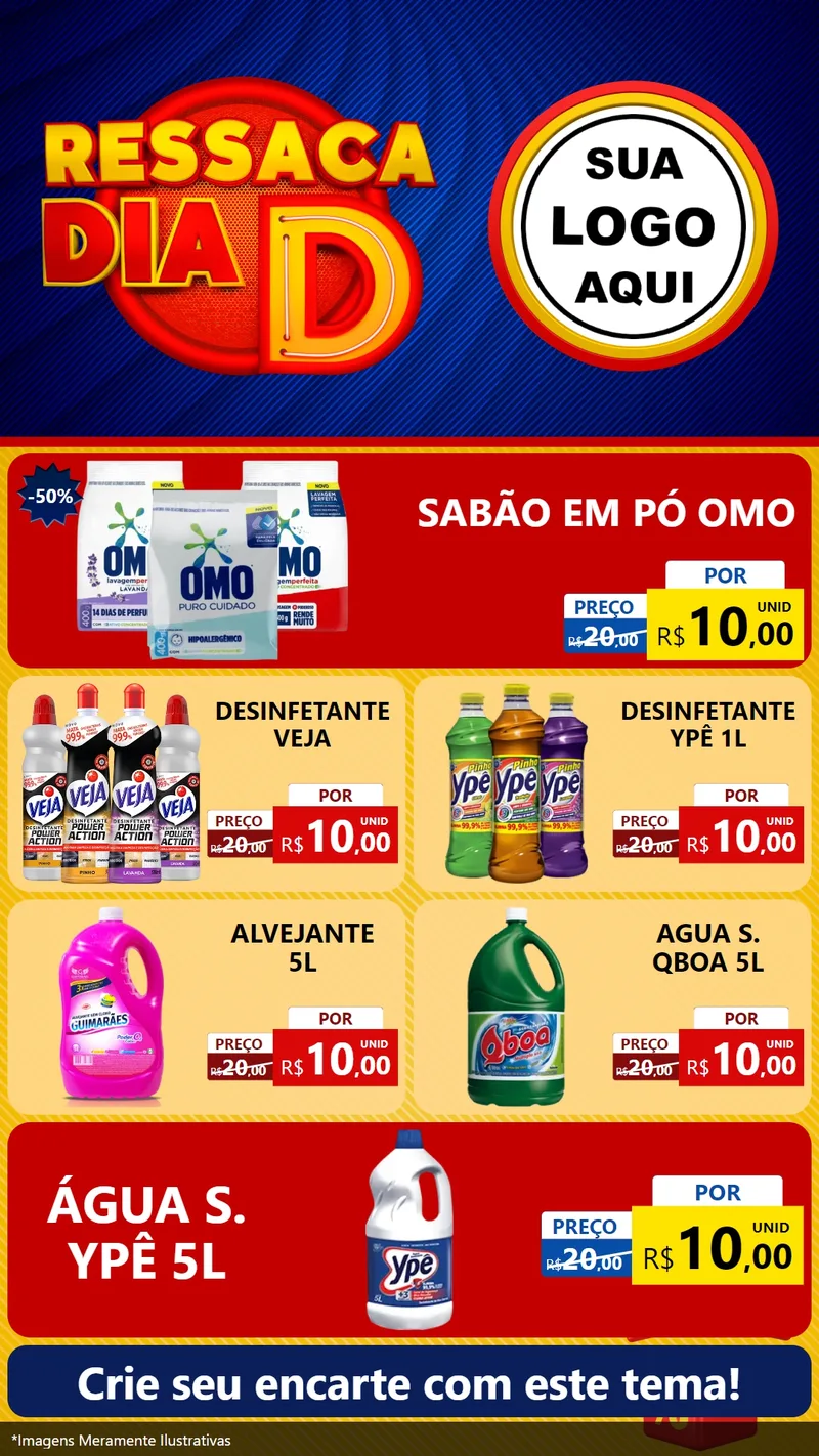 Modelo de TV para TV Vertical com o tema Ressaca Dia D para Produtos de Limpeza