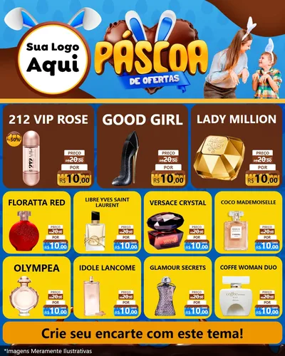 Modelo de Rede Social para Feed Instagram com o tema Páscoa de Ofertas para Perfumes