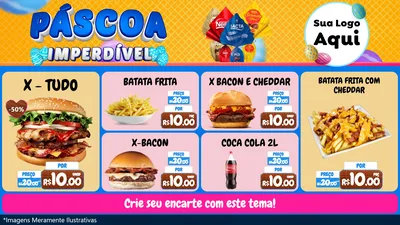 Modelo de TV para TV Horizontal com o tema Páscoa Imperdível para Hamburgueria