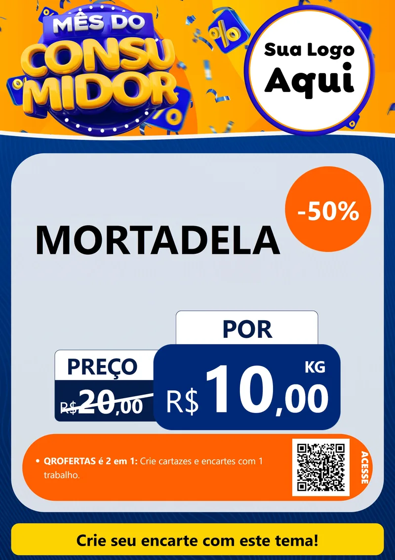 Modelo de Cartaz para Cartaz A4 Vertical com o tema Mês do Consumidor para Frios e Laticínios