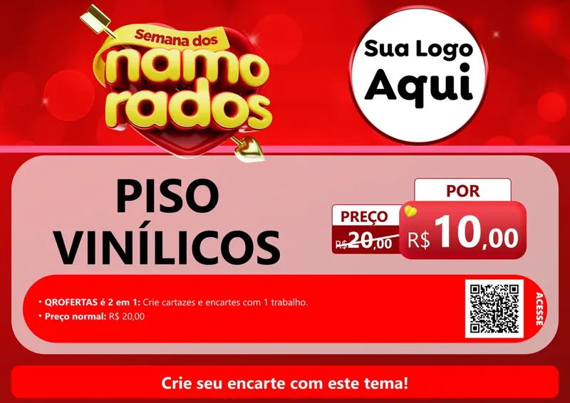 Modelo de Cartaz para Cartaz A4 Horizontal com o tema Semana dos namorados para Material para Construção