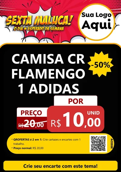 Modelo de Cartaz para Cartaz A4 Vertical com o tema Sexta Maluca! para Roupas e acessórios