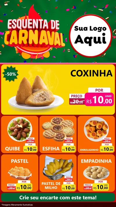Modelo de Rede Social para Stories com o tema Esquenta de Carnaval para Salgadaria