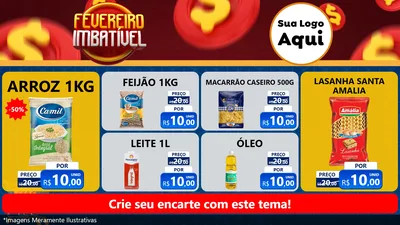 Modelo de TV para TV Horizontal com o tema Fevereiro Imbatível para Supermercado