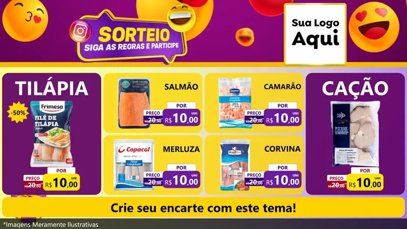 Modelo de TV para TV Horizontal com o tema Sorteio para Peixaria