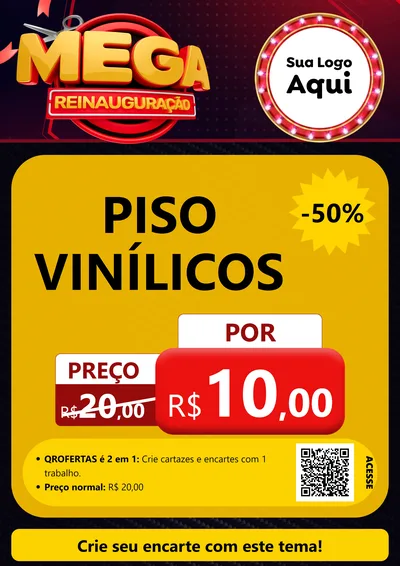 Modelo de Cartaz para Cartaz A4 Vertical com o tema Mega Reinauguração para Material para Construção