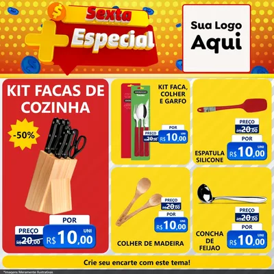 Modelo de Rede Social para Feed Facebook com o tema Sexta Mais Especial para Utilidades Domésticas