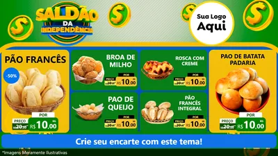 Modelo de TV para TV Horizontal com o tema Saldão da Indepêndencia para Padaria