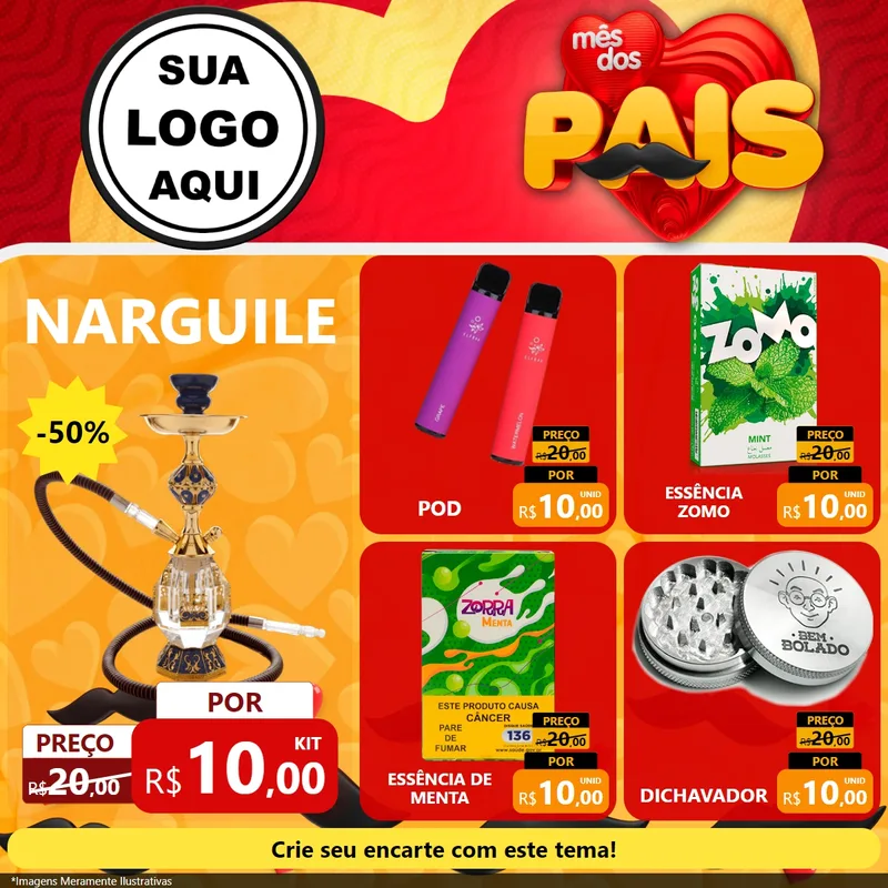 Modelo de Rede Social para Feed Facebook com o tema Mês Dos Pais para Tabacaria