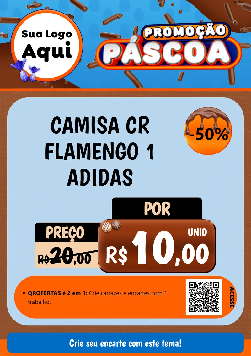 Modelo de Cartaz para Cartaz A4 Vertical com o tema Promoção Páscoa para Roupas e acessórios