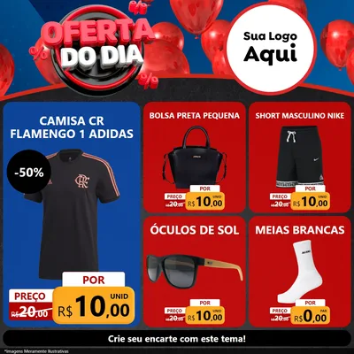 Modelo de Rede Social para Feed Facebook com o tema Oferta do Dia para Roupas e acessórios