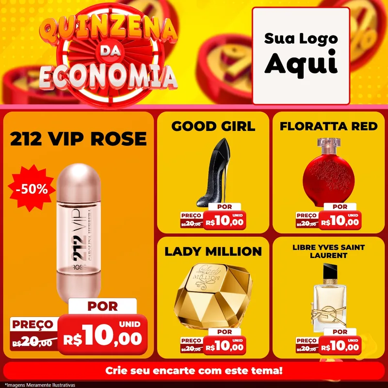 Modelo de Rede Social para Feed Facebook com o tema Quinzena Da Economia para Perfumes