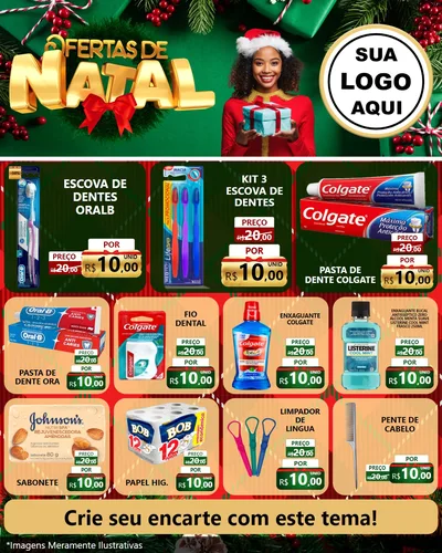 Modelo de Rede Social para Feed Instagram com o tema Ofertas de Natal para Higiene Pessoal