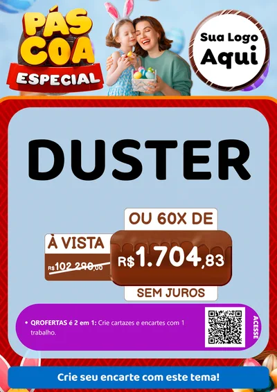 Modelo de Cartaz para Cartaz A4 Vertical com o tema Páscoa Especial para Concessionaria de Carros