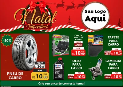 Modelo de Encarte para Encarte A4 Horizontal com o tema Natal Imperdível para Auto peças