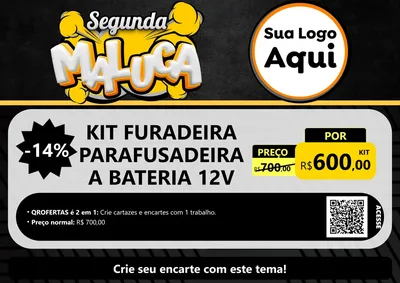 Modelo de Cartaz para Cartaz A4 Horizontal com o tema Segunda Maluca para Maquinas e Ferramentas