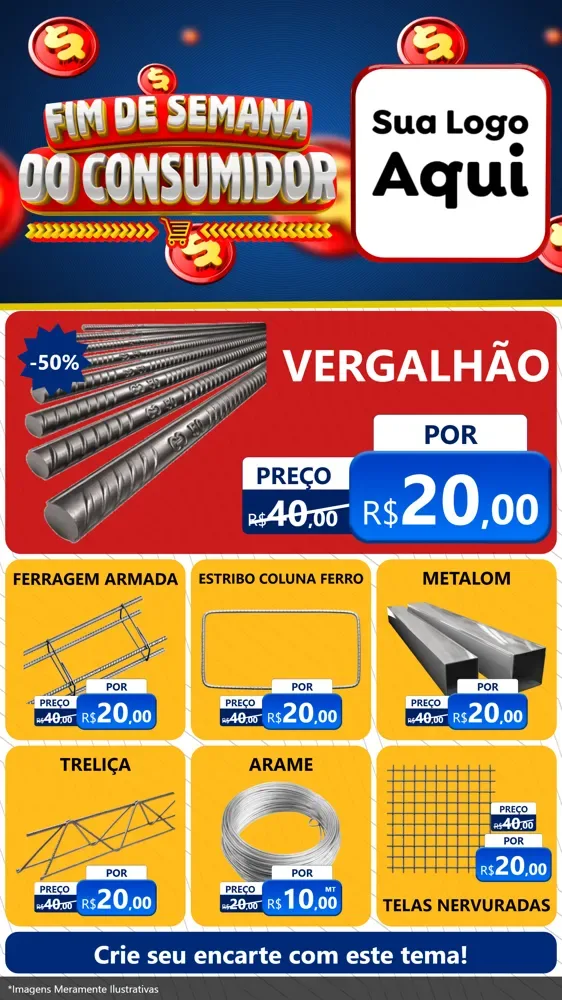 Modelo de Rede Social para Stories com o tema Fim de Semana do Consumidor para Ferragens