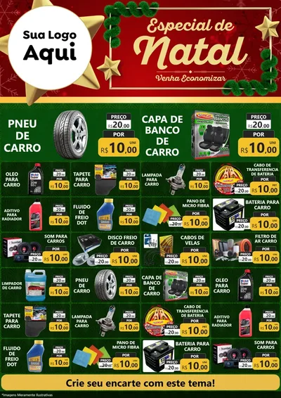Modelo de Encarte para Encarte A4 Vertical com o tema Especial de Natal para Auto peças