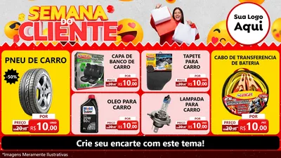 Modelo de TV para TV Horizontal com o tema Semana do Cliente para Auto peças