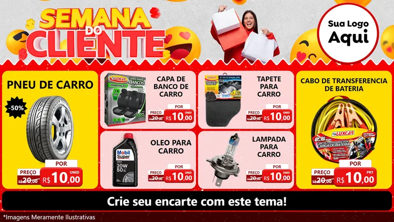 Modelo de TV para TV Horizontal com o tema Semana do Cliente para Auto peças