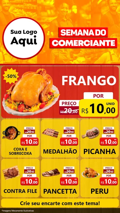 Modelo de Rede Social para Stories com o tema Semana do Comerciante para Assados