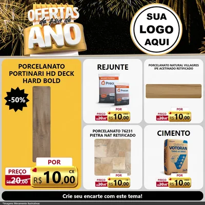 Modelo de Rede Social para Feed Facebook com o tema Ofertas de Fim de Ano para Pisos e revestimentos