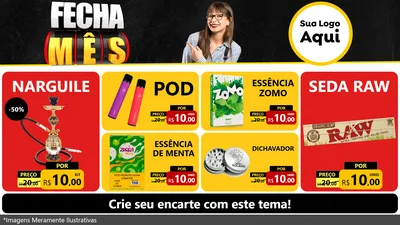 Modelo de TV para TV Horizontal com o tema Fecha Mês para Tabacaria