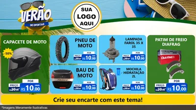 Modelo de TV para TV Horizontal com o tema Verão de Ofertas para Moto peças