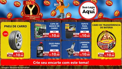 Modelo de TV para TV Horizontal com o tema Dia Y - O Dia Mais Barato Do Mês para Auto peças