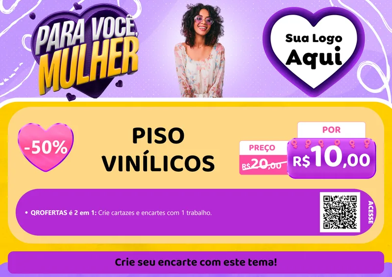 Modelo de Cartaz para Cartaz A4 Horizontal com o tema Para Você, Mulher para Material para Construção