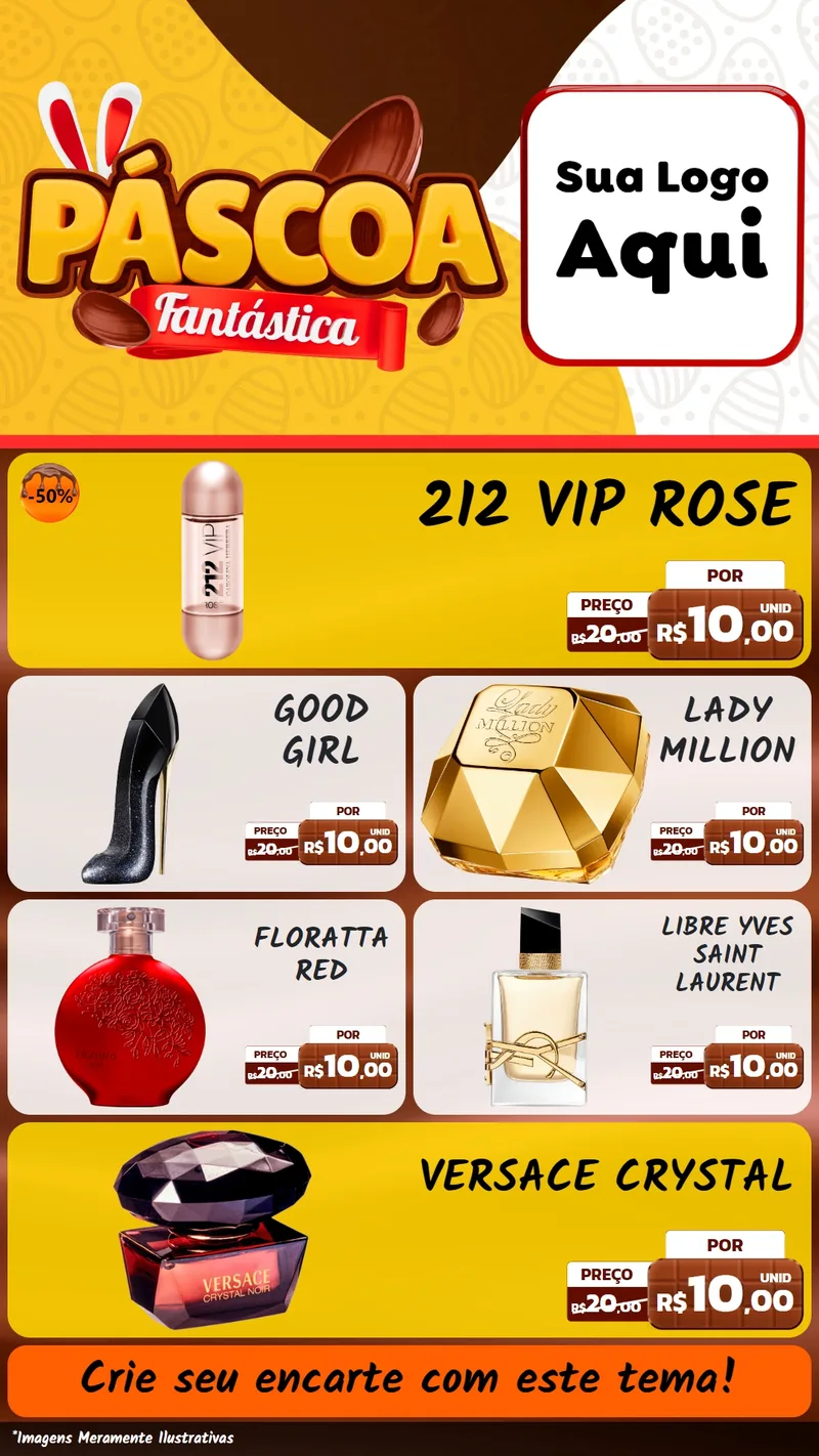 Modelo de TV para TV Vertical com o tema Páscoa Fantástica para Perfumes