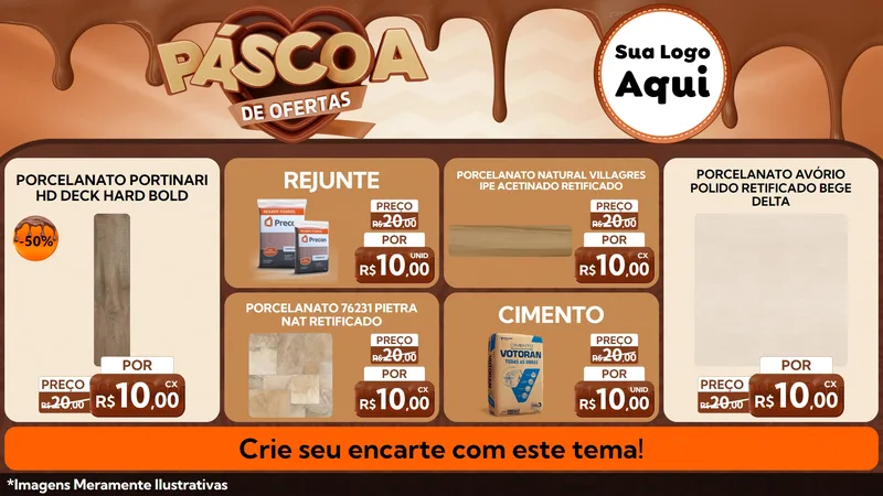 Modelo de TV para TV Horizontal com o tema Páscoa de Ofertas para Pisos e revestimentos