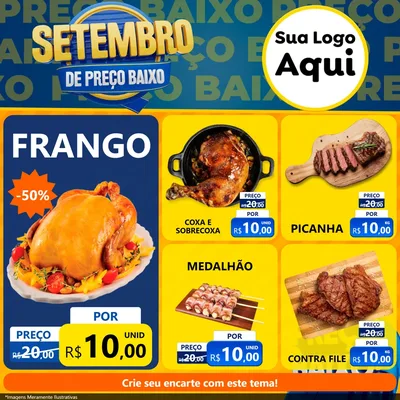 Modelo de Rede Social para Feed Facebook com o tema Setembro De Preço Baixo para Assados