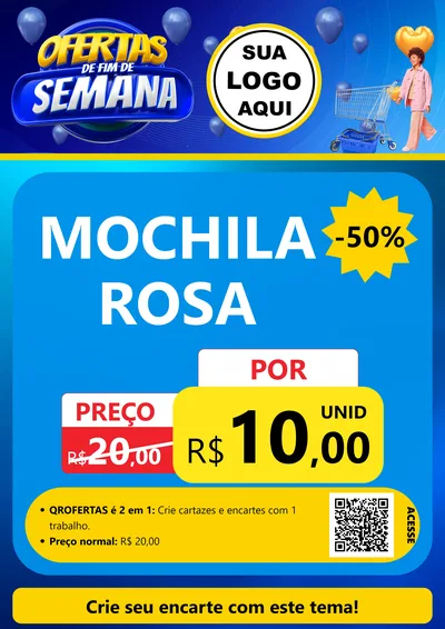 Modelo de Cartaz para Cartaz A4 Vertical com o tema Ofertas de Fim de Semana para Papelaria