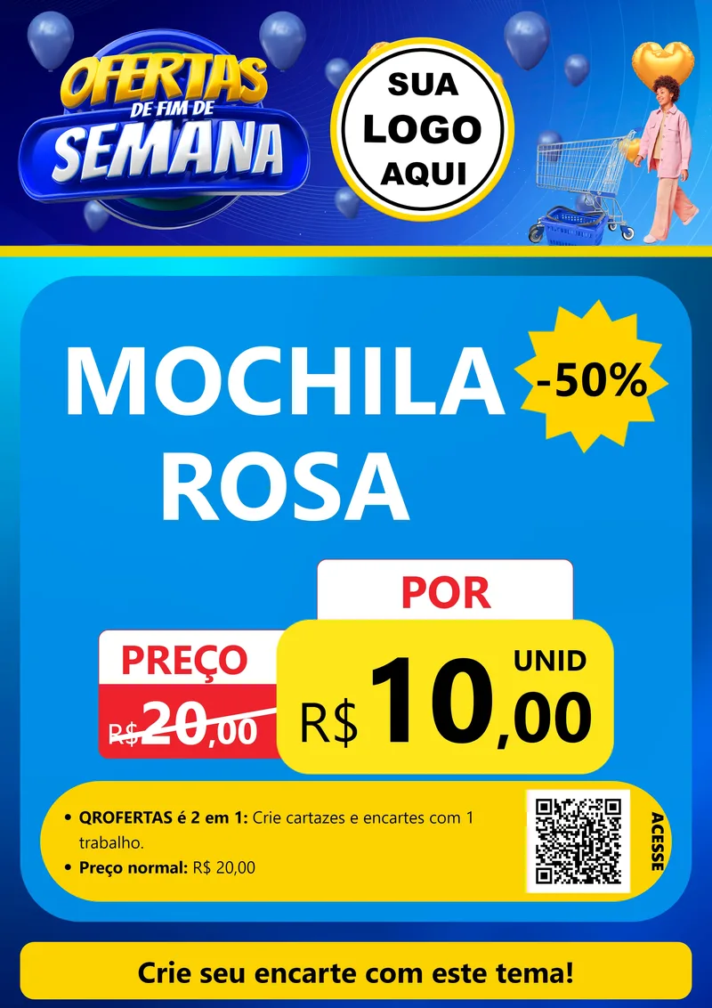 Modelo de Cartaz para Cartaz A4 Vertical com o tema Ofertas de Fim de Semana para Papelaria
