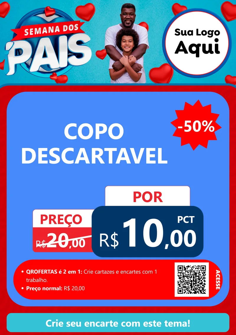 Modelo de Cartaz para Cartaz A4 Vertical com o tema Semana Dos Pais para Embalagens