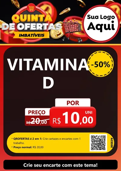 Modelo de Cartaz para Cartaz A4 Vertical com o tema Quinta de Ofertas Imbatíveis para Farmácia