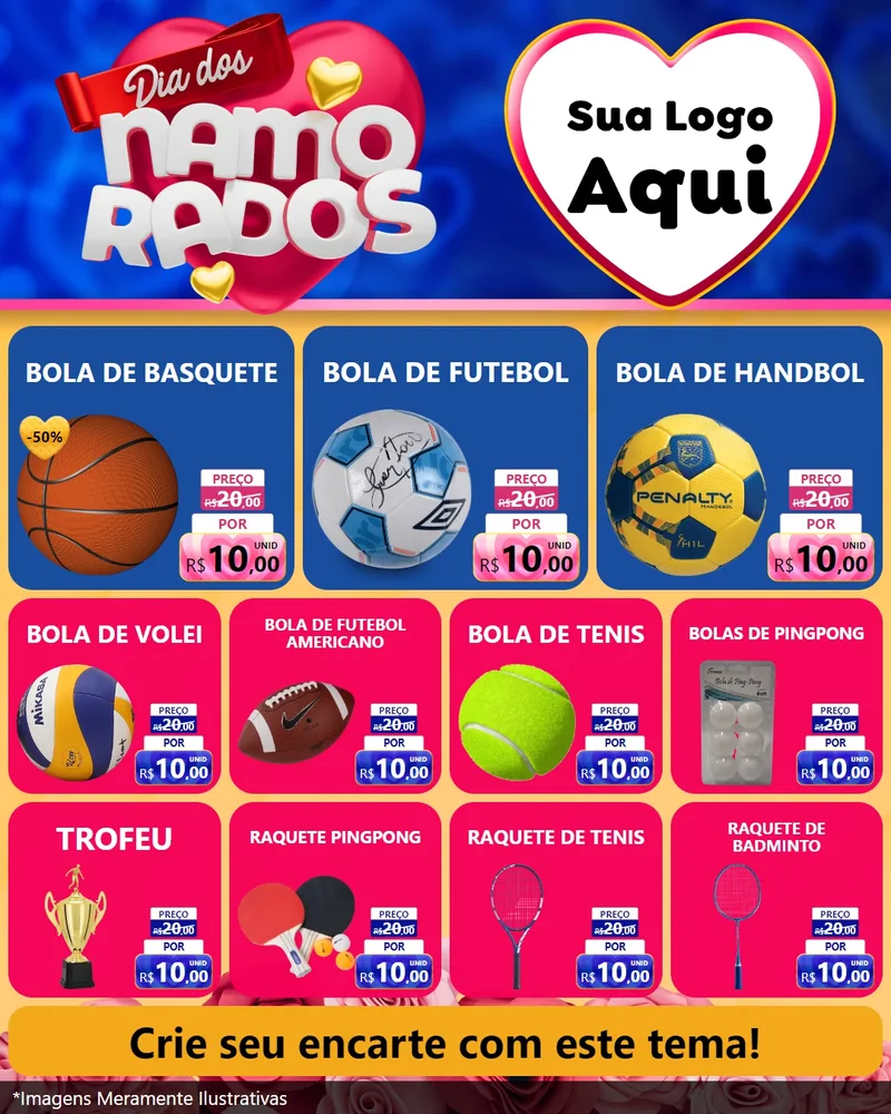 Modelo de Rede Social para Feed Instagram com o tema Dia dos namorados para Artigos Esportivos