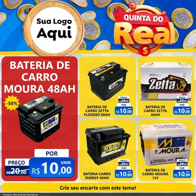 Modelo de Rede Social para Feed Facebook com o tema Quinta do Real para Baterias Elétricas