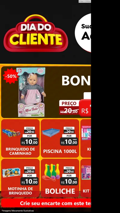 Modelo de Rede Social para Stories com o tema Dia do Cliente para Brinquedos