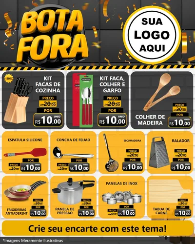Modelo de Rede Social para Feed Instagram com o tema Bota Fora para Utilidades Domésticas