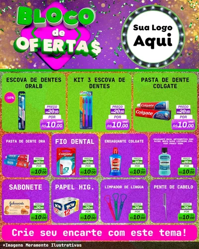 Modelo de Rede Social para Feed Instagram com o tema Bloco de Ofertas para Higiene Pessoal