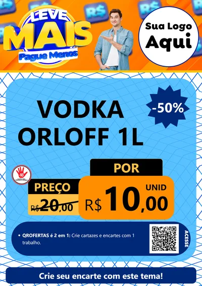 Modelo de Cartaz para Cartaz A4 Vertical com o tema Leve Mais, Pague Menos para Distribuidora de bebidas